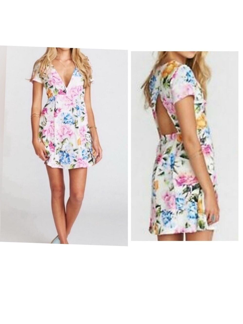 Show Me Your Mumu White Floral Ibiza Boho Dress Size Small EUC